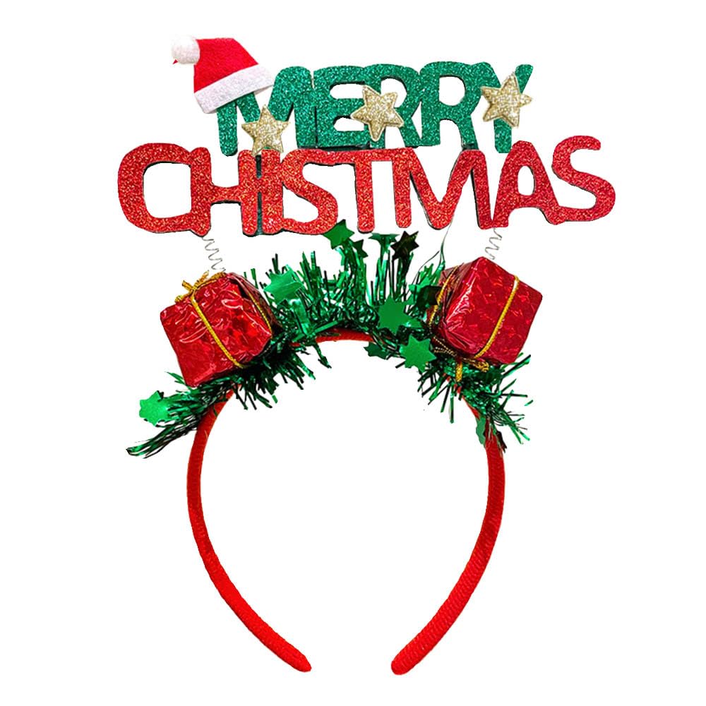 Christmas Headband for Women - Green Glitter Hair Hoop