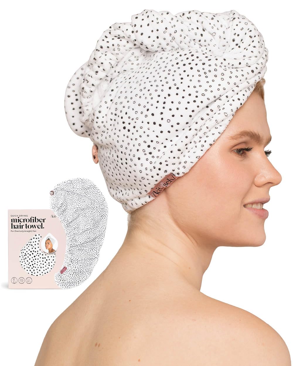 Kitsch Microfiber Hair Towel Wrap - Ultra Soft Quick Dry Anti-Frizz