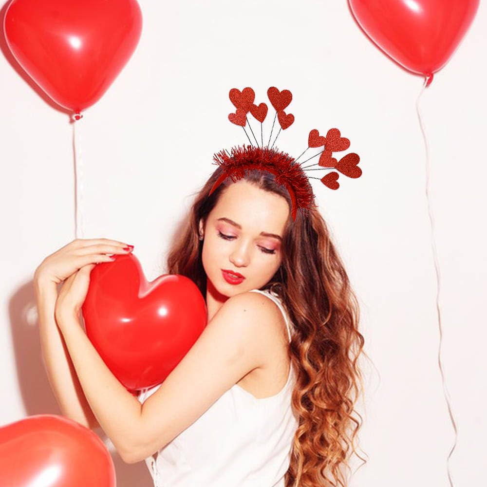 Valentine Heart Glitter Headband for Women Men
