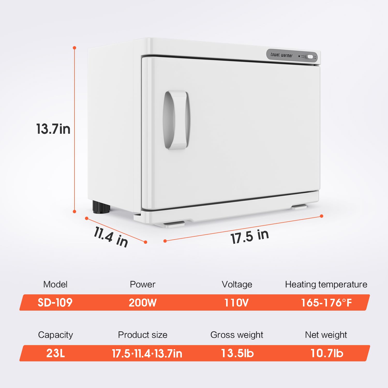 StateRiver 23L Towel Warmer Cabinet - White