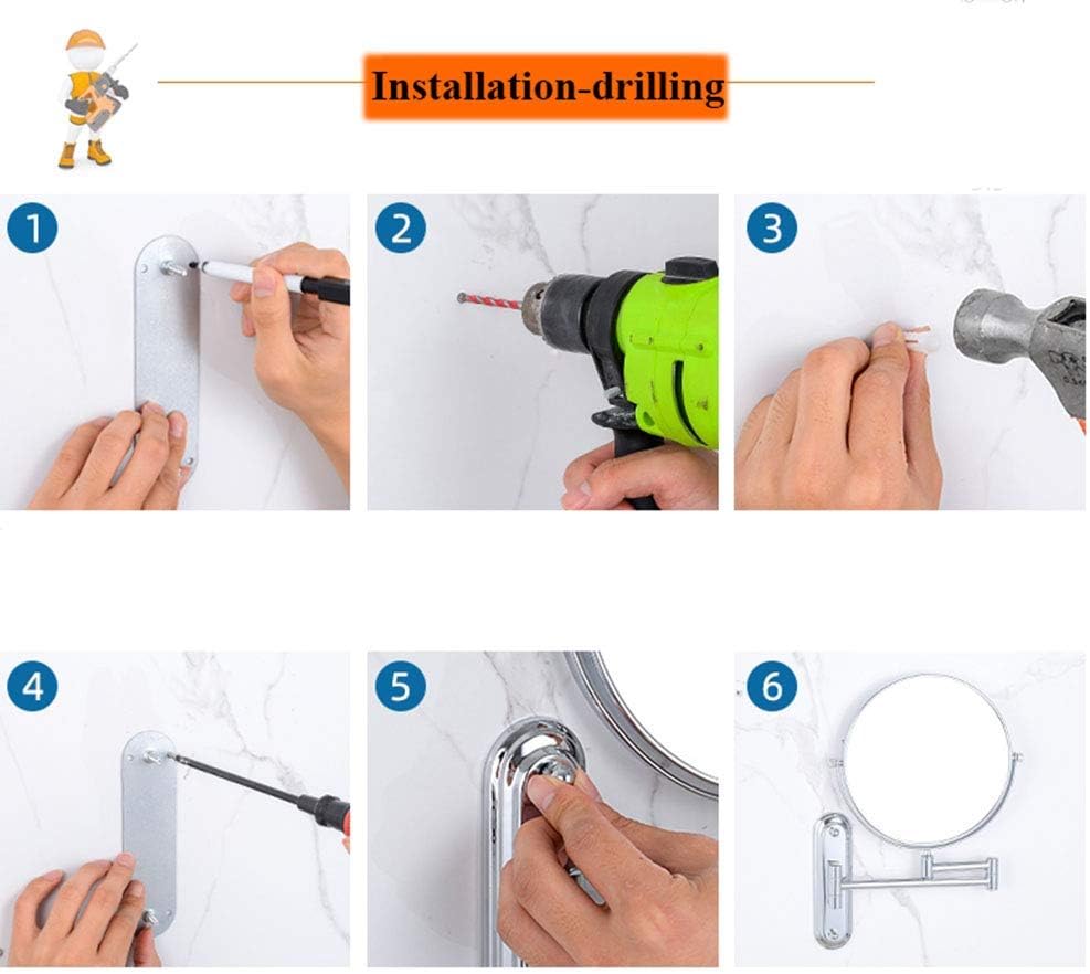 DEIHGE Wall Mounted Vanity Mirror with Magnification