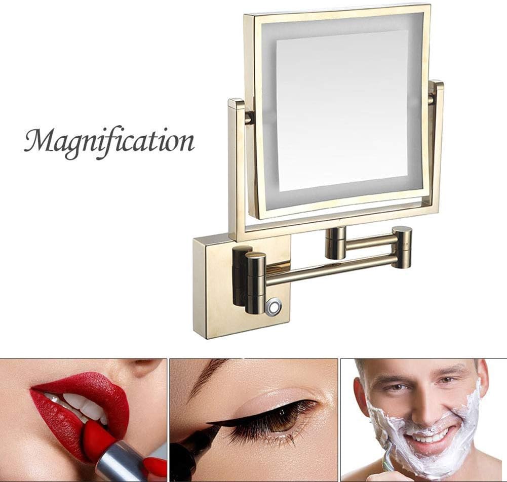 8 Inch LED Makeup Mirror with 3X Magnification and 360 Degree Swivel