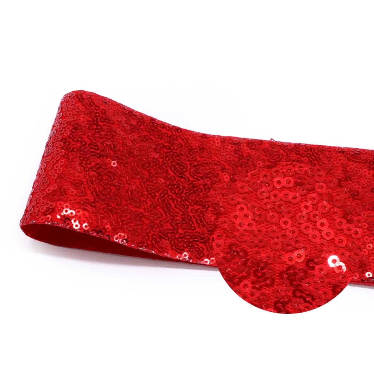 2 PCS 7 Inch Red Sequin Cheer Hair Bows for Teen Girls