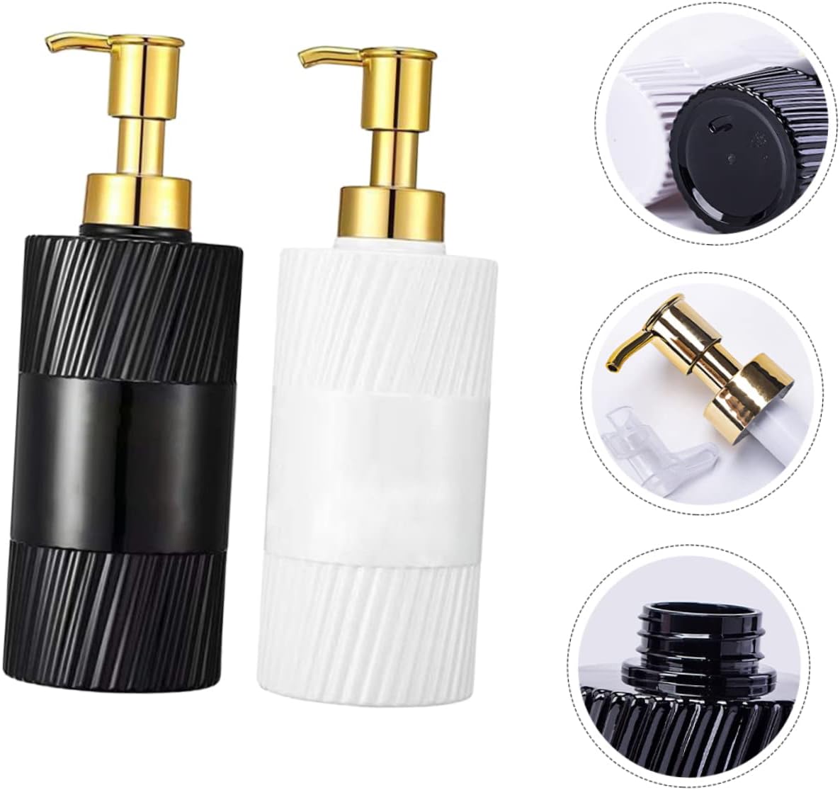 Yardenfun 2Pcs Refillable Pump Bottles for Shampoo and Hand Soap