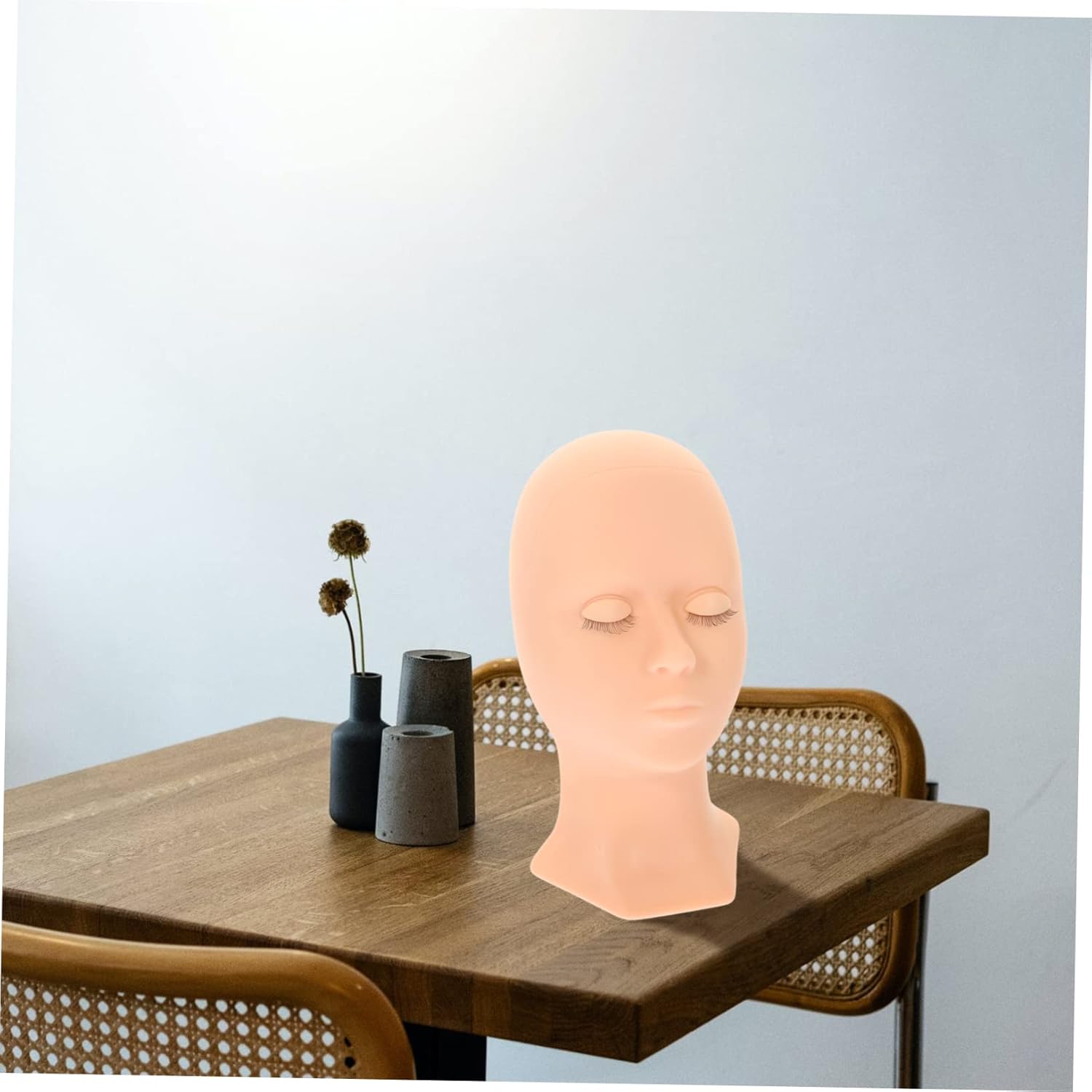 Balacoo Realistic Makeup Practice Silicone Mannequin Head with Removable Eyelids