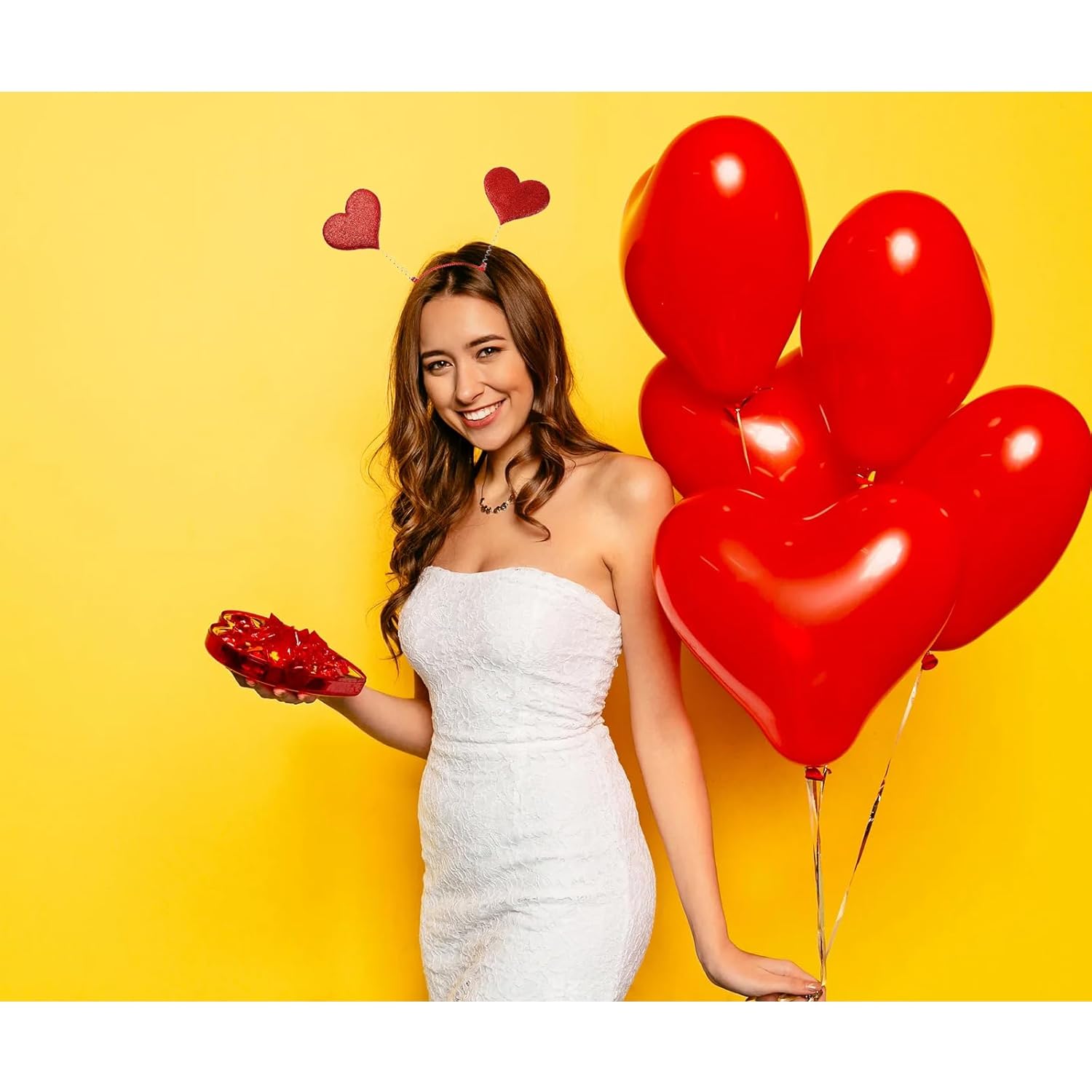 Glitter Heart Valentine Headband for Women Girls
