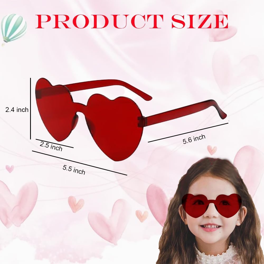 Glitter Heart Headband Sunglasses Set for Valentines Day