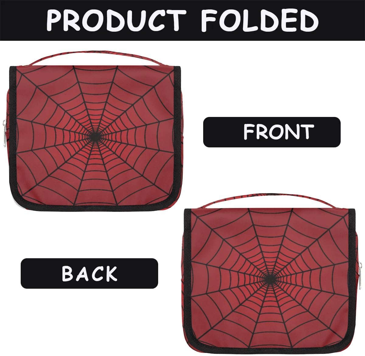 Red Web Hanging Travel Toiletry Bag with Sturdy Hook