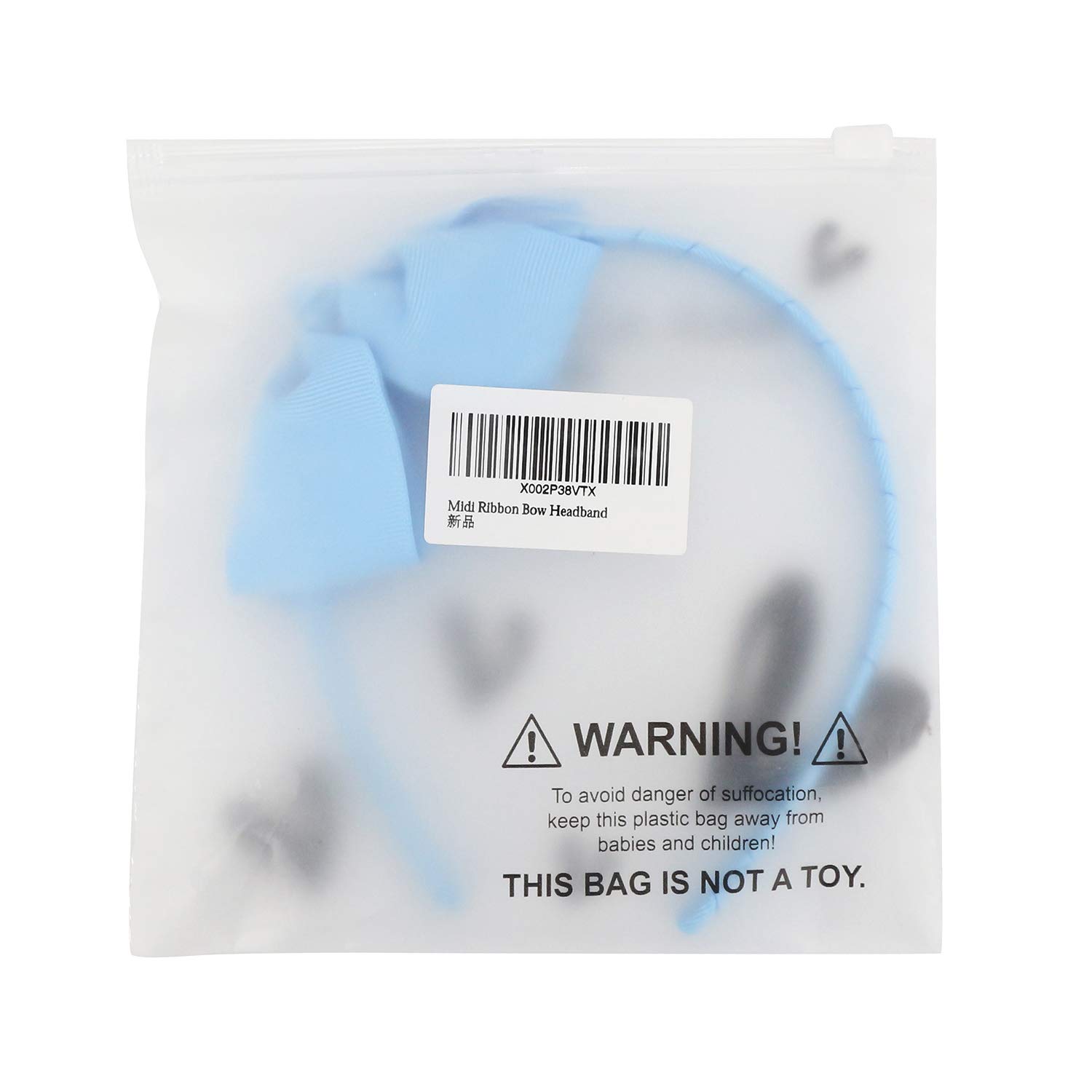 Fashion Baby Blue Grosgrain Bow Headband for Girls