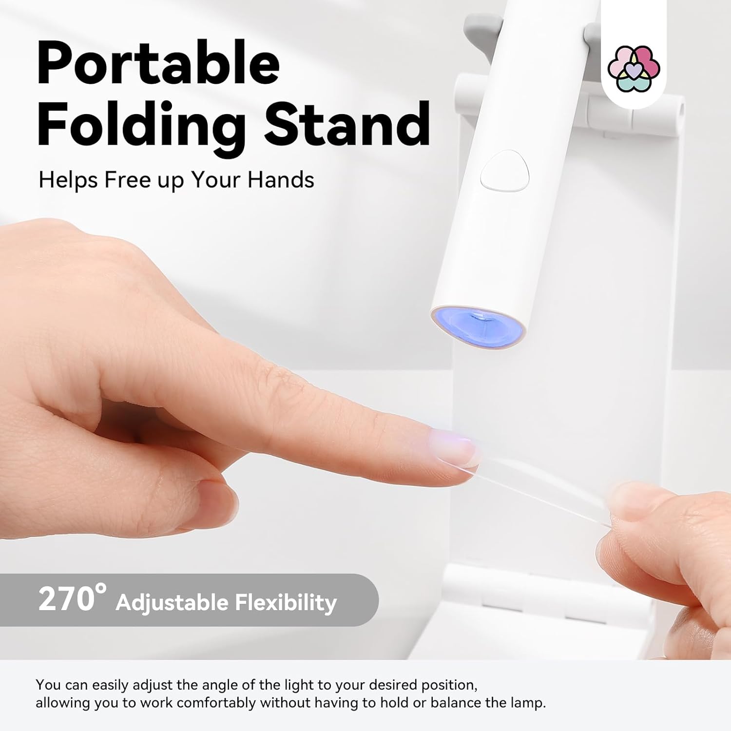 SAVILAND Mini UV Light for Nails - Wireless with Stand