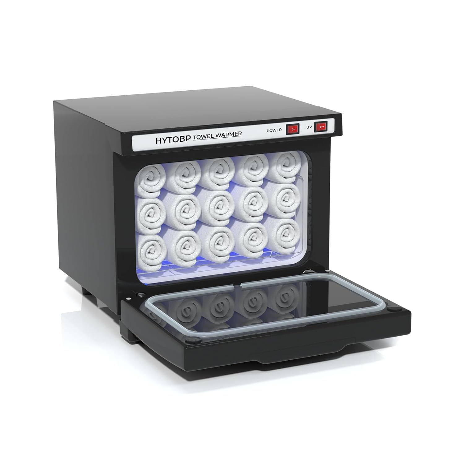 HYTOBP Hot Towel Warmer 85L Black Spa Cabinet
