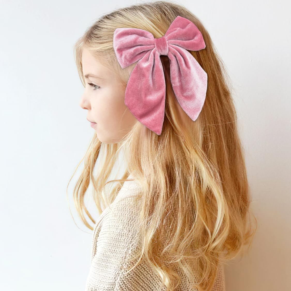 DED 9PCS Velvet Hair Bows with Alligator Clips for Girls