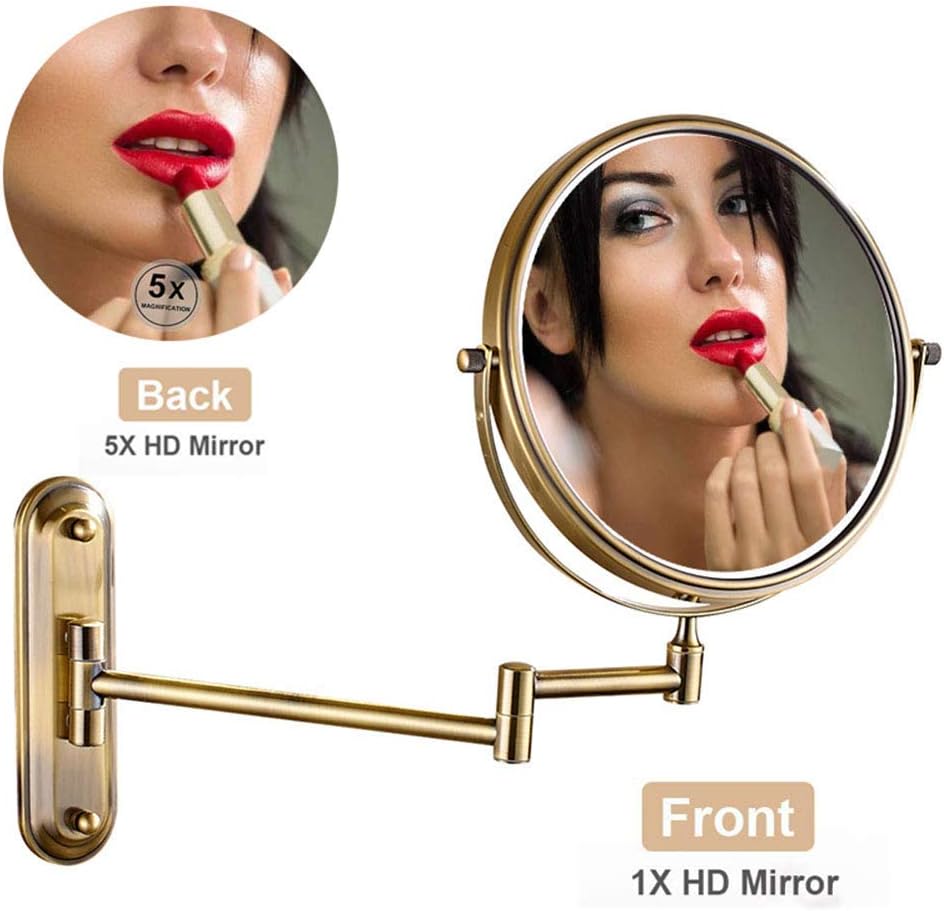 DEIHGE Wall Mounted Vanity Mirror with Magnification