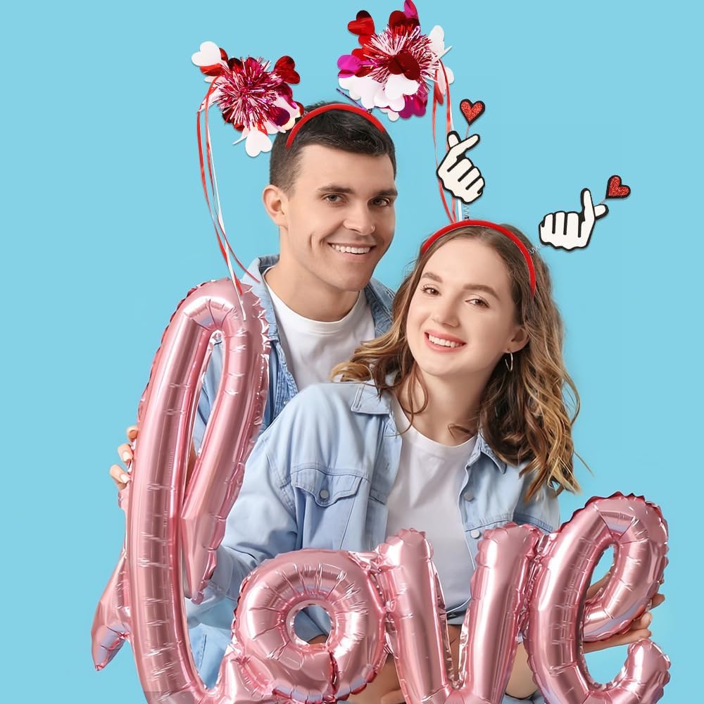Sparkly Heart Valentine Headband for Women