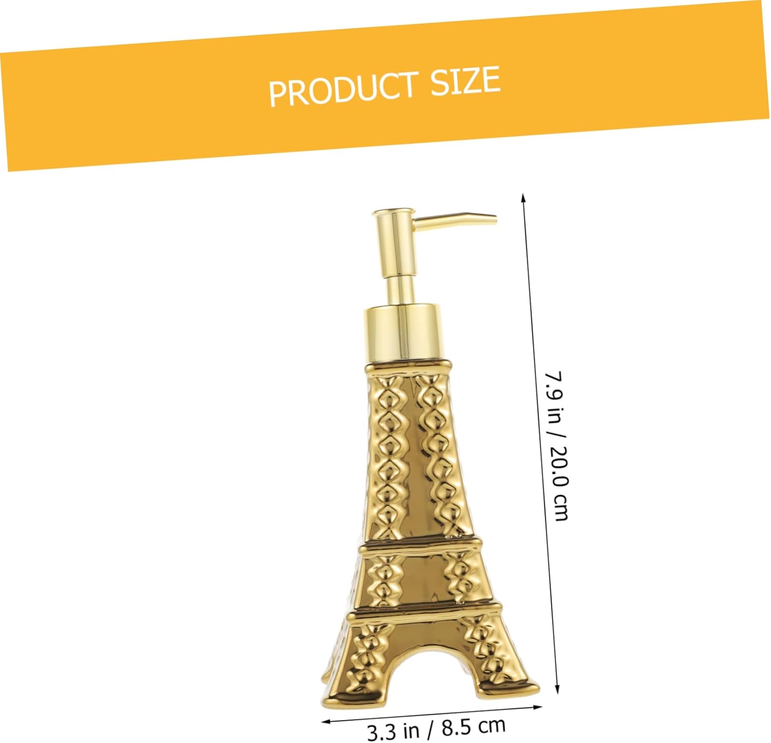 Ipetboom Eiffel Tower Soap Dispenser with Pump Refillable