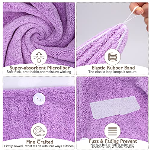 BEoffer Microfiber Hair Towel 3 Pack - Turbans for Women Men Kids