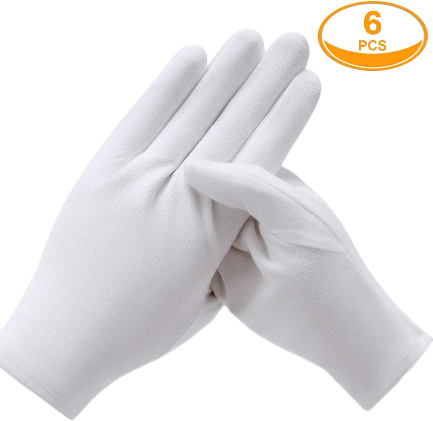 3 Pairs White Cotton Gloves for Dry Hands Eczema Relief