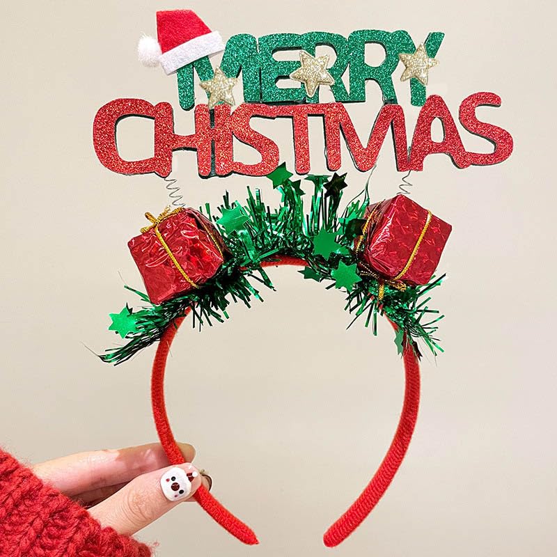 Christmas Headband for Women - Green Glitter Hair Hoop