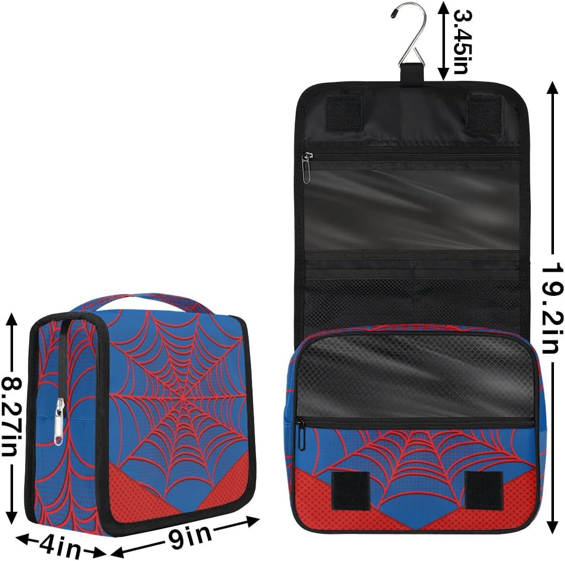 Blue Spider Web Travel Toiletry Bag for Boys Men