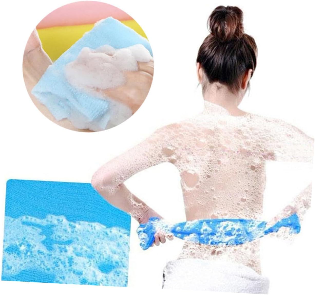 4PCS Nylon Exfoliating Bath Towel for Back Scrubbing