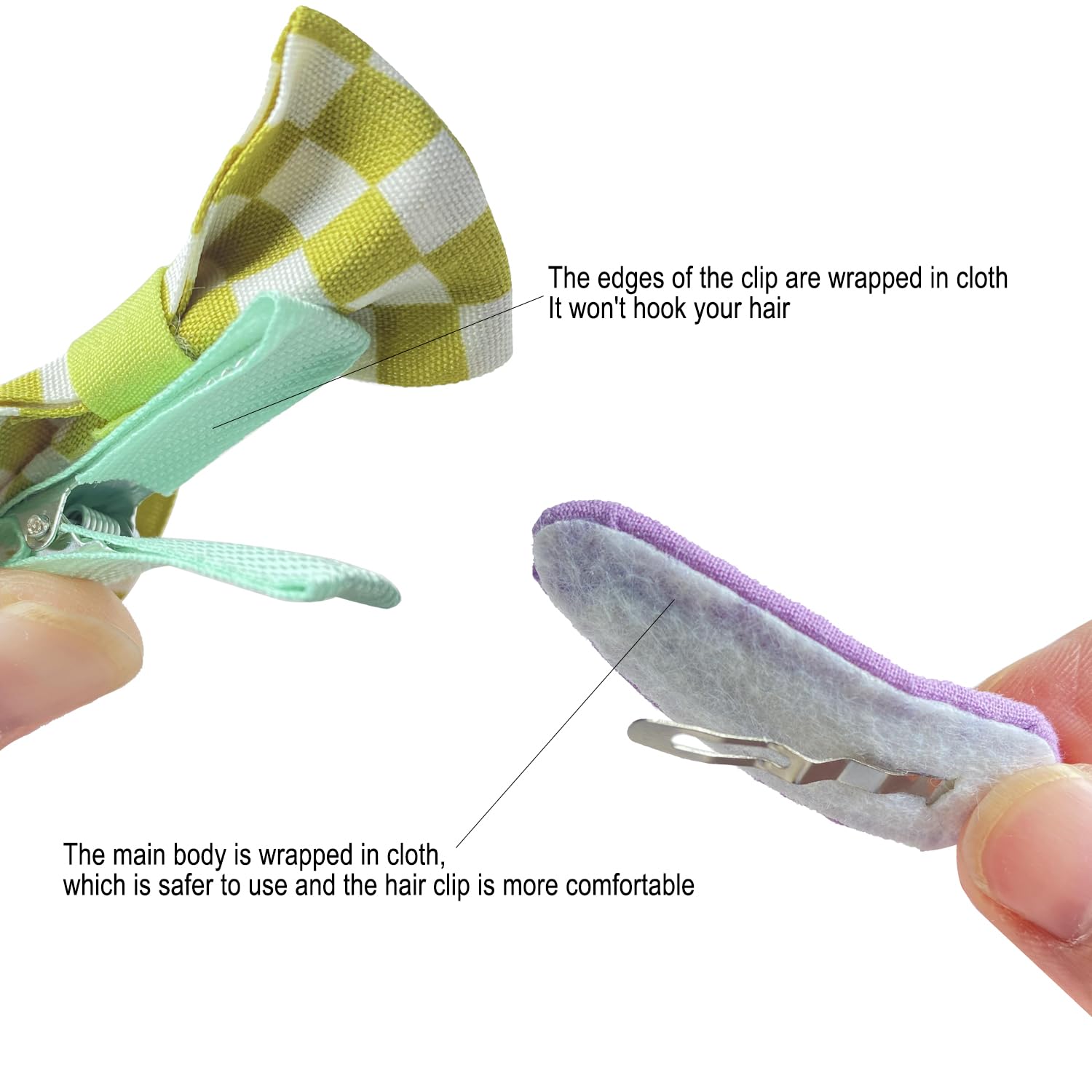 15 Pcs Cute Bows Fabric Hair Clips for Girls and Women