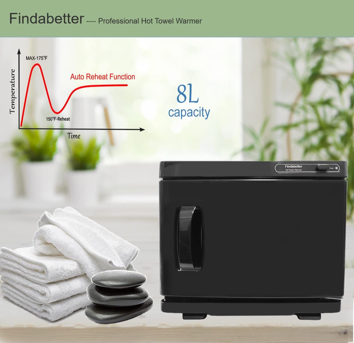 Hot Towel Warmer with 8L Capacity and Auto-Reheat