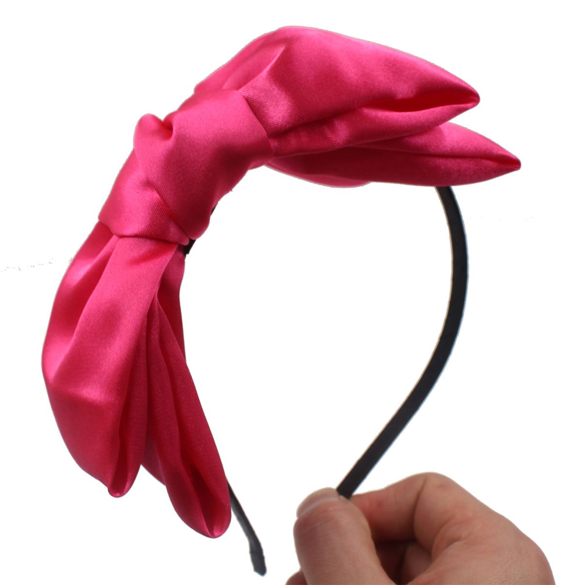 CLLOT Women 8 Big Bow Headband Set Hot Pink