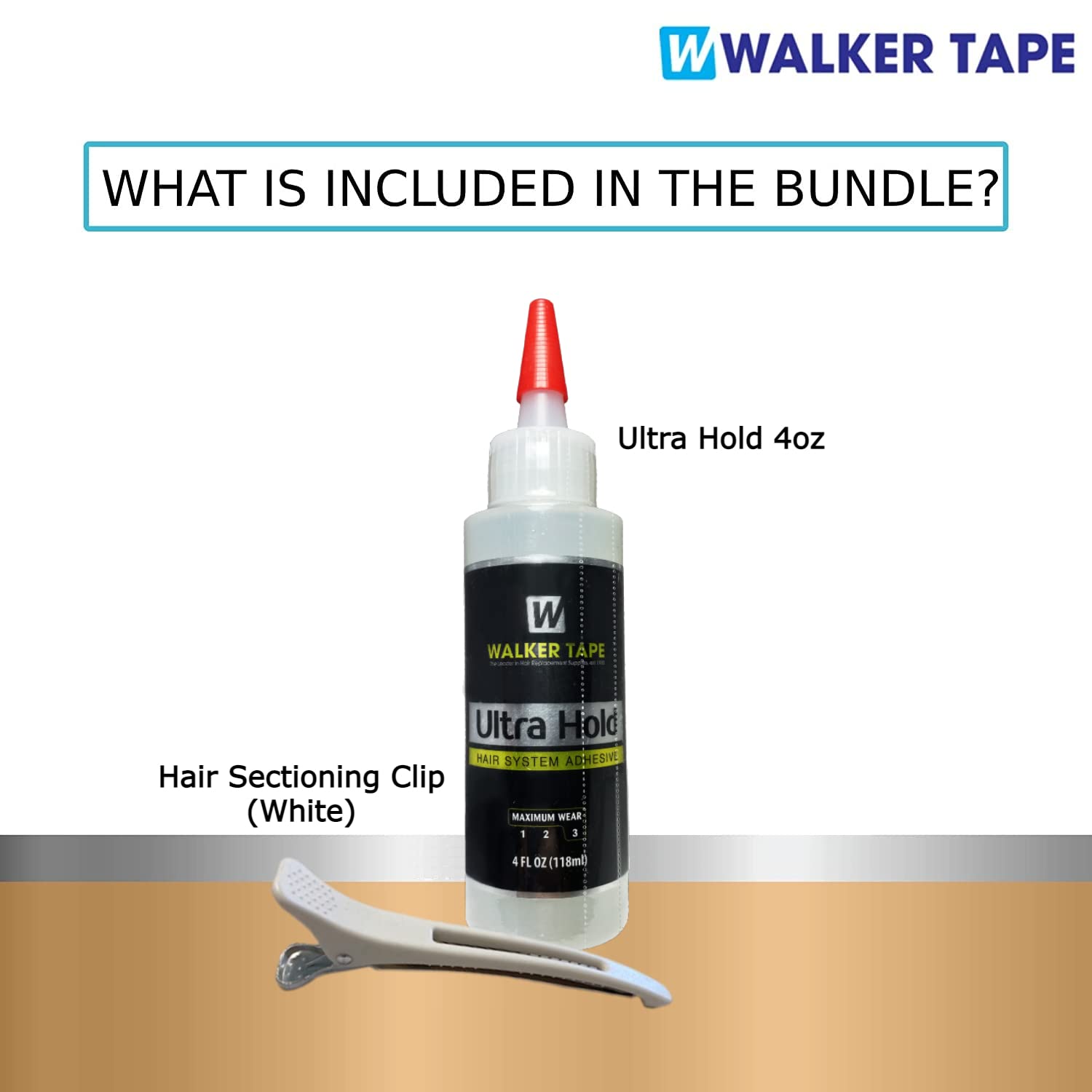Walker Tape Ultra Hold Wig Adhesive 4oz with Sectioning Clip