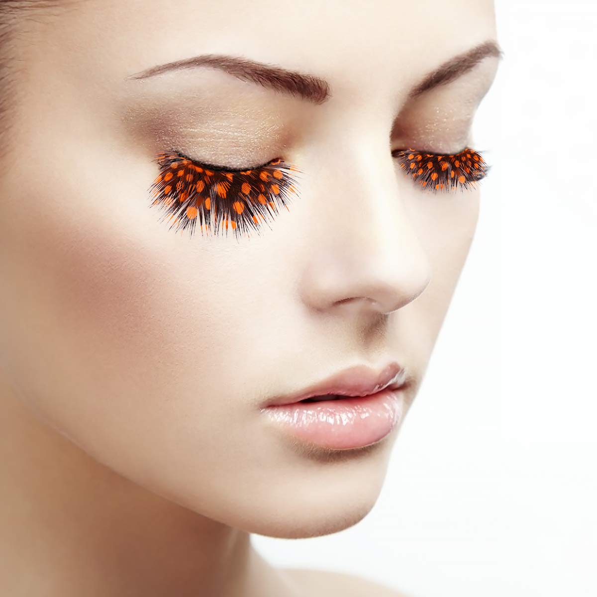 SOLUSTRE 2 Pairs Orange False Eyelashes