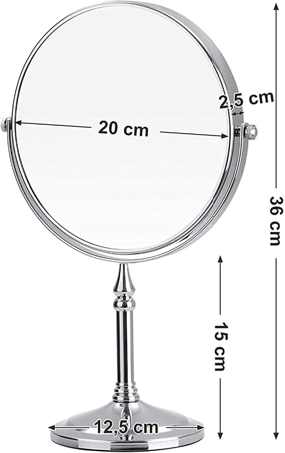 DEIHGE 8 Inch Double Sided Brass Magnifying Mirror