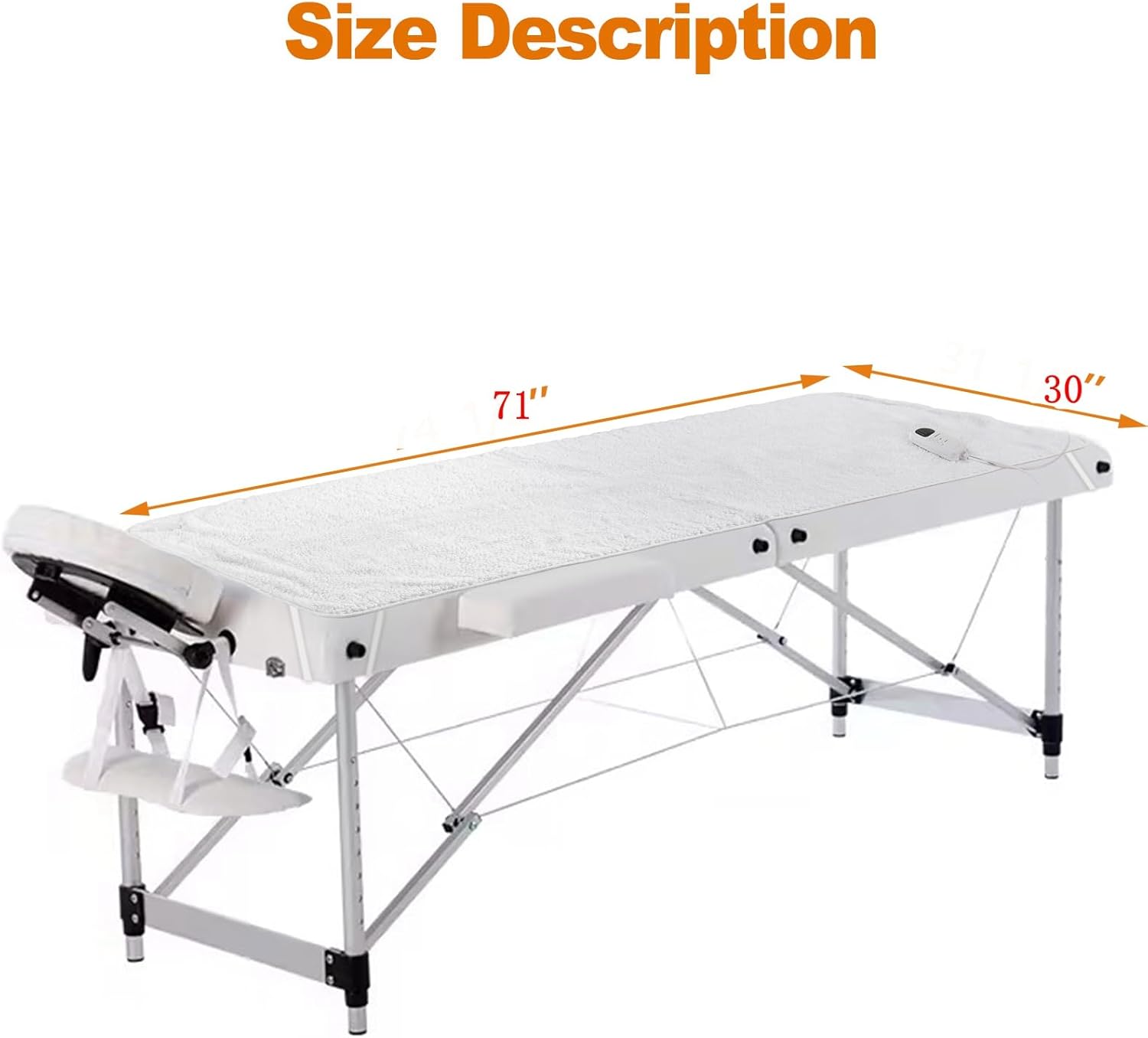 Crablux Massage Table Warmer Pad 9 Heat Settings White