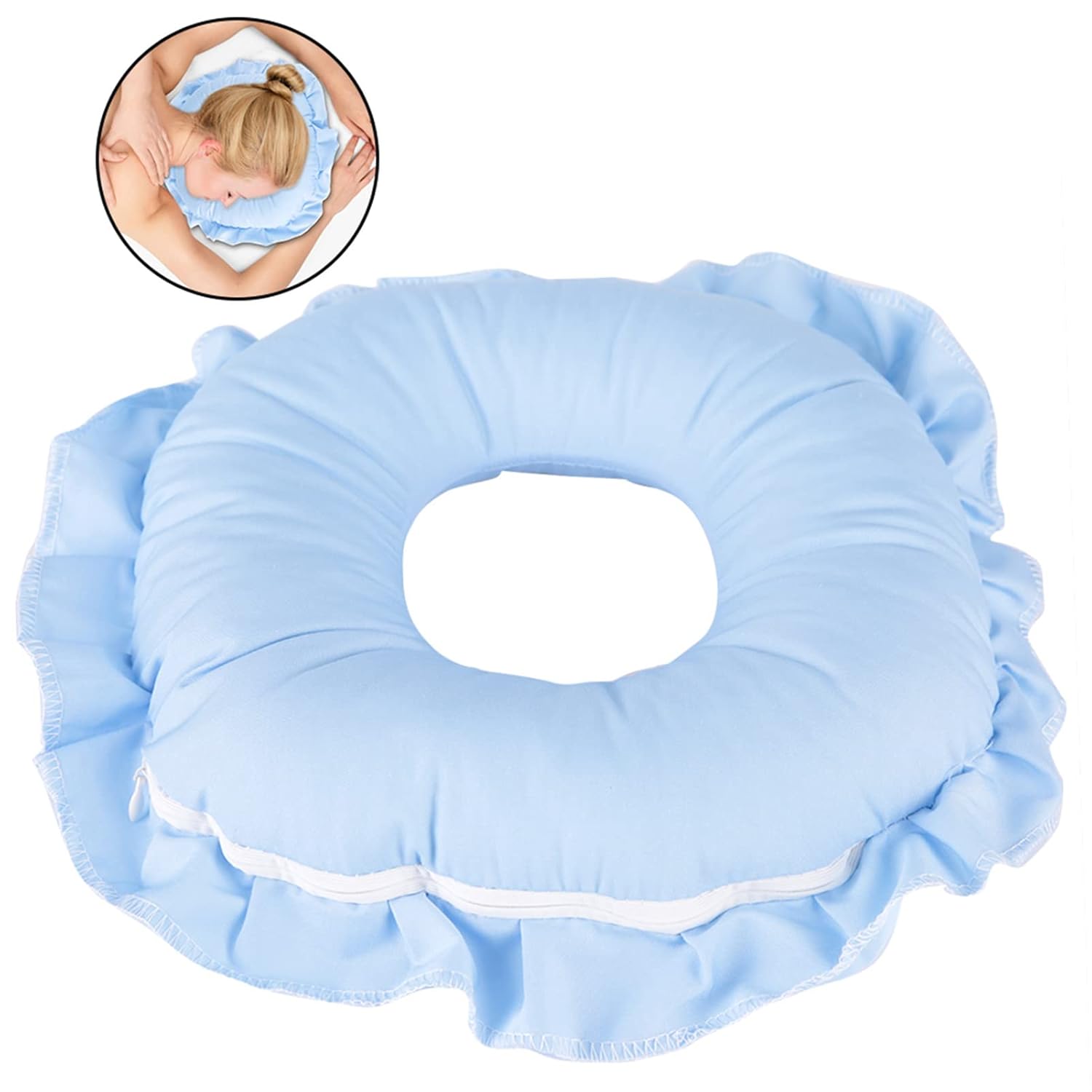 ZJchao Polyester Face Relax Pillow Blue