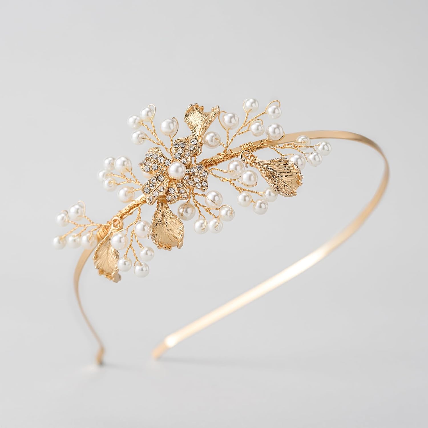 SWEETV Flower Girl Headpiece with Glittering Rhinestones