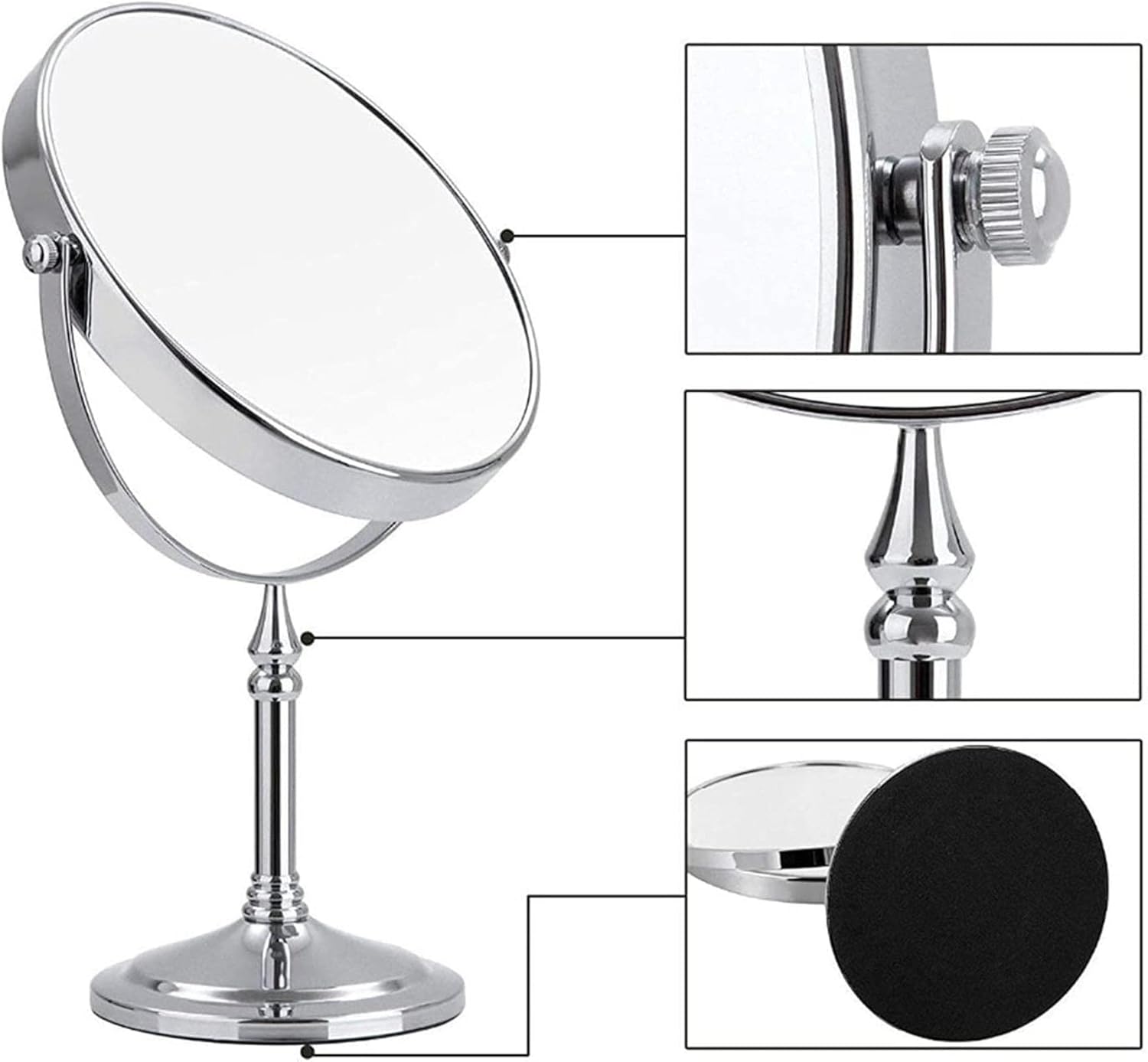DEIHGE 8 Inch Double Sided Brass Magnifying Mirror