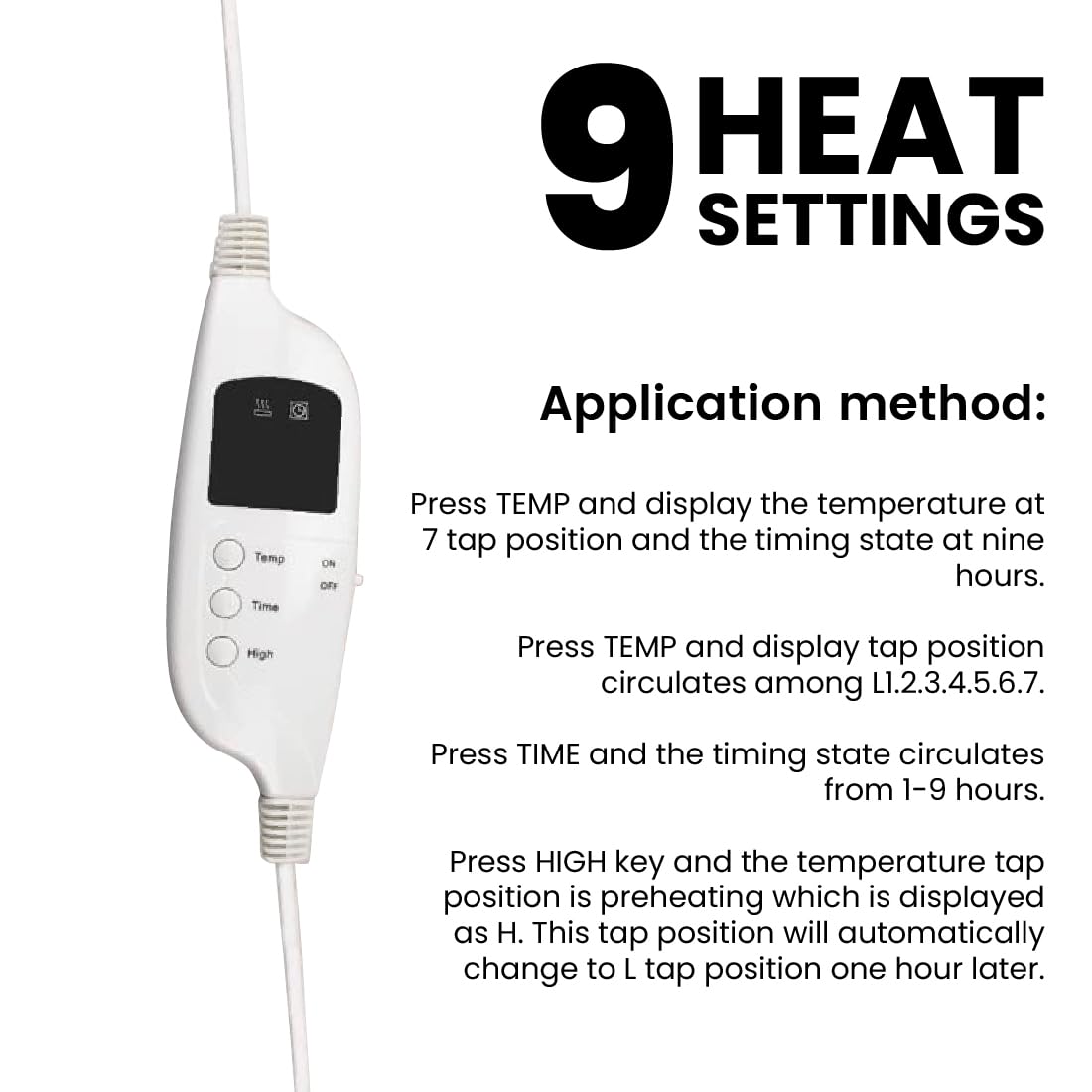 ForPro Professional Fleece Massage Table Warmer with 9 Heat Settings