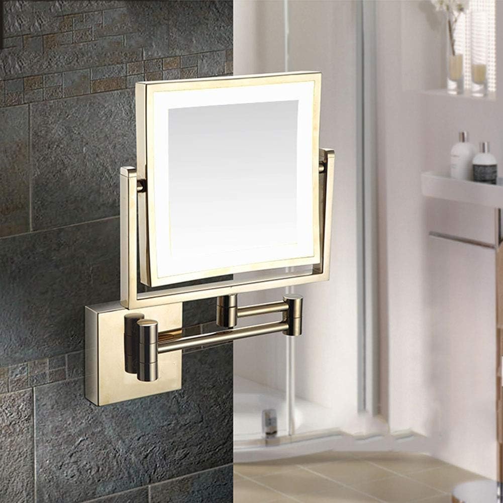 8 Inch LED Makeup Mirror with 3X Magnification and 360 Degree Swivel