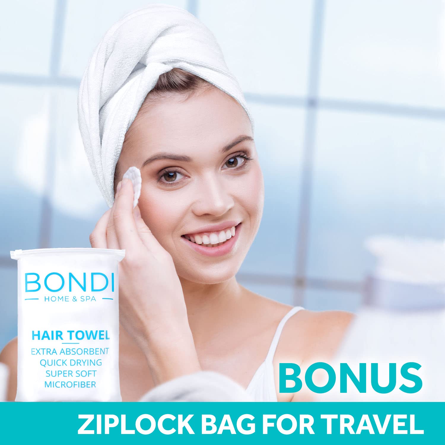 Bondi SPA Microfiber Hair Towel - XL Rectangle 1