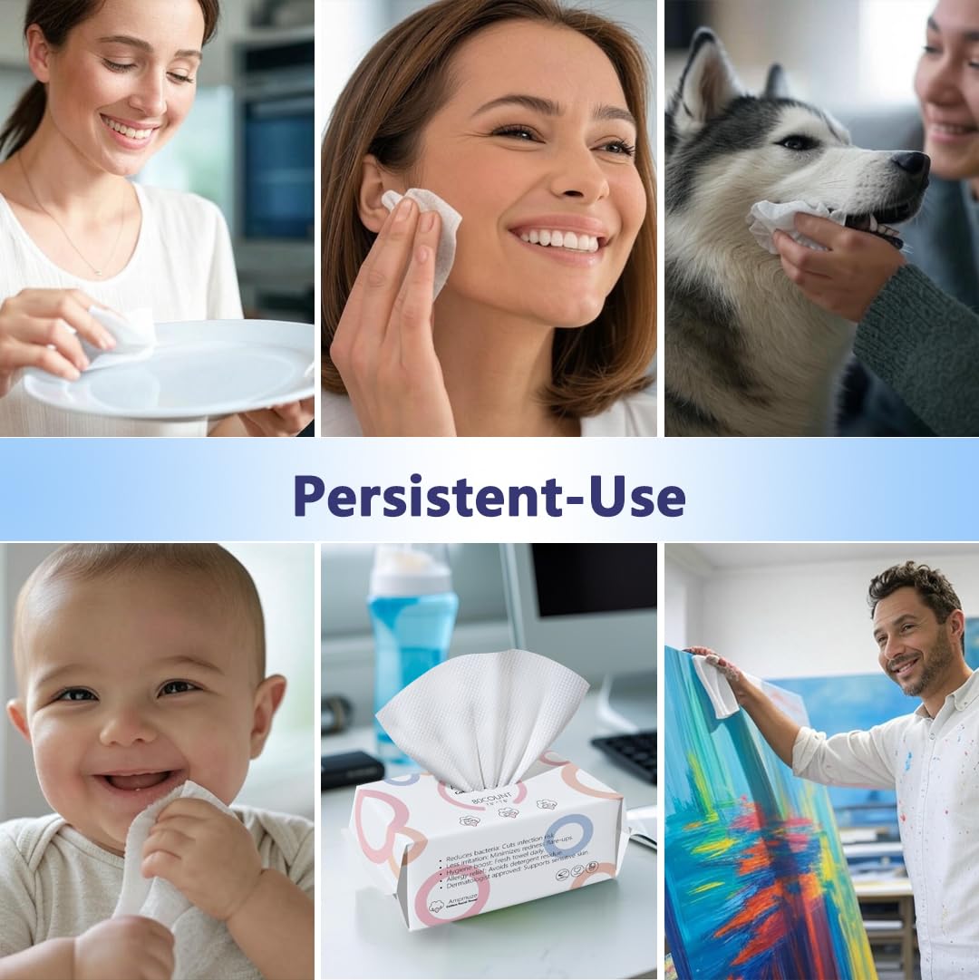Ampmuze 80 Count Biodegradable Face Wipes