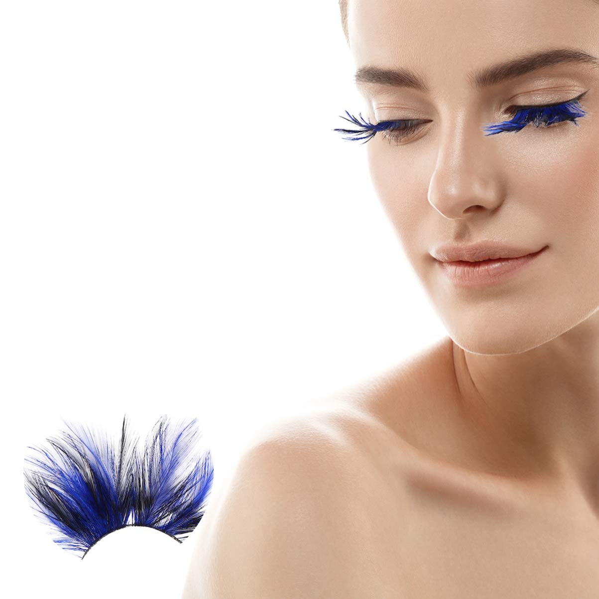 Beaupretty False Lashes Black Blue Halloween