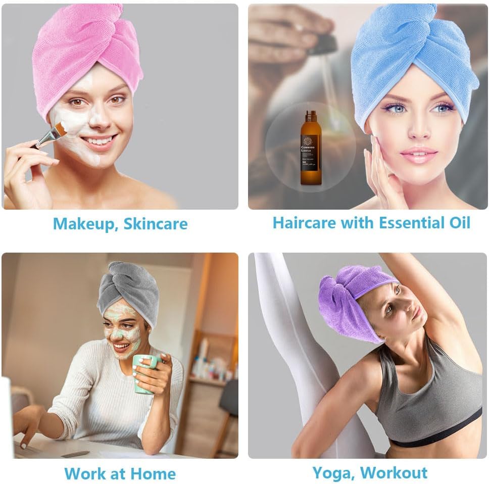 AIDEA Microfiber Hair Towel Wrap 5 Pack