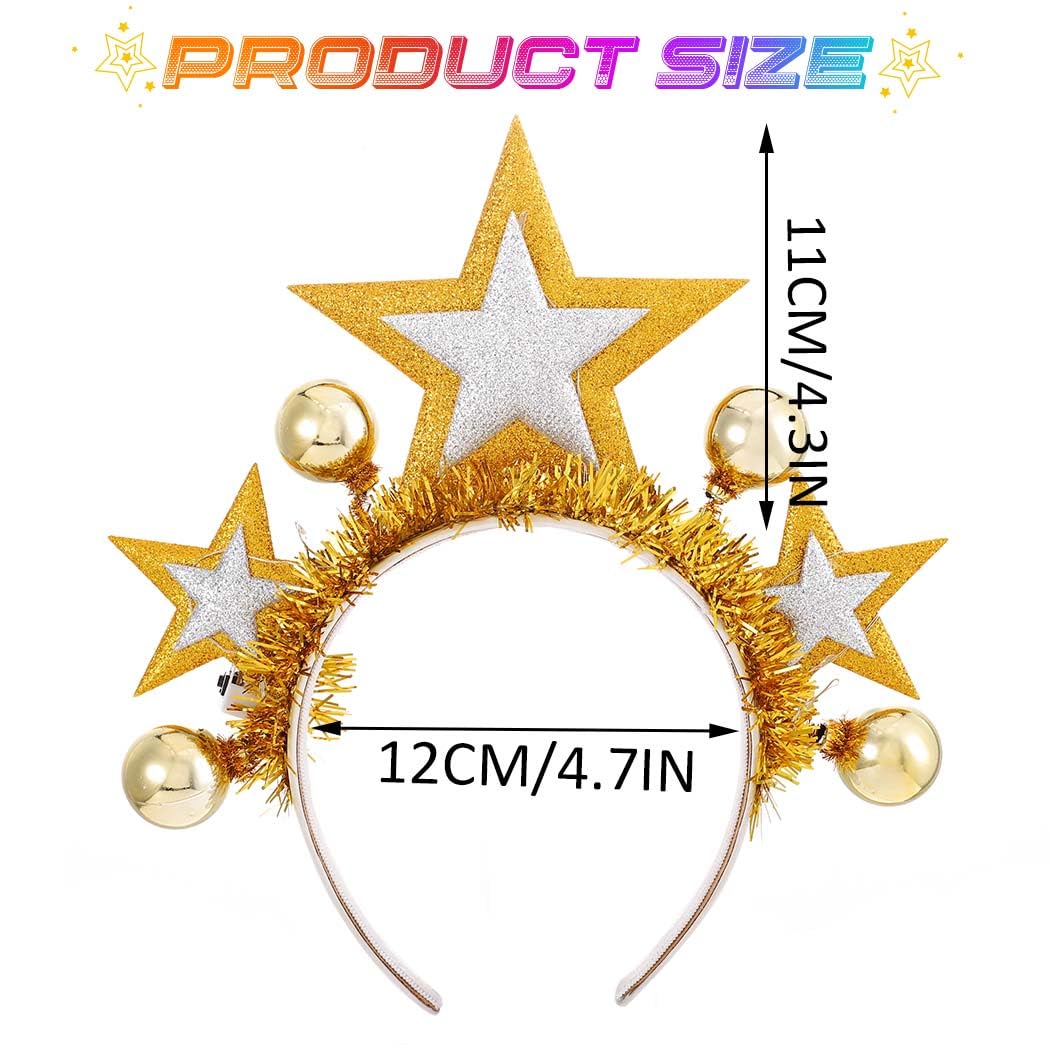 Catery Light Up Star Headband Gold Halo Crown