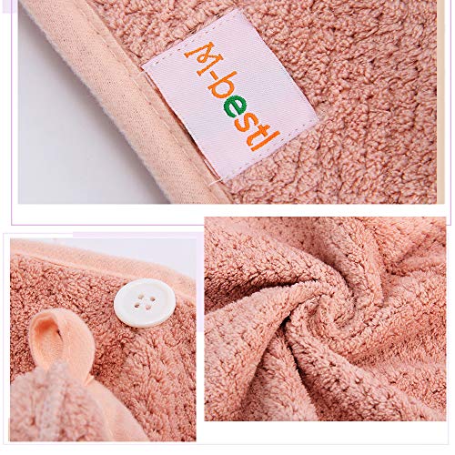 2 Pack Microfiber Hair Towel Wrap with Button 1