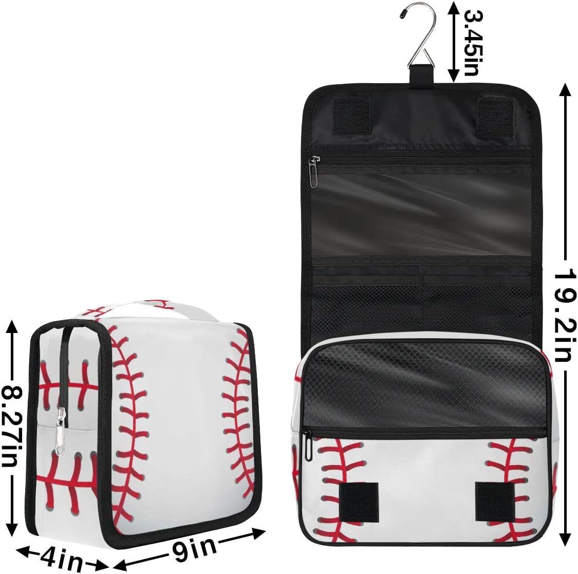 PATTERNFUL Baseball Pattern Travel Toiletry Bag