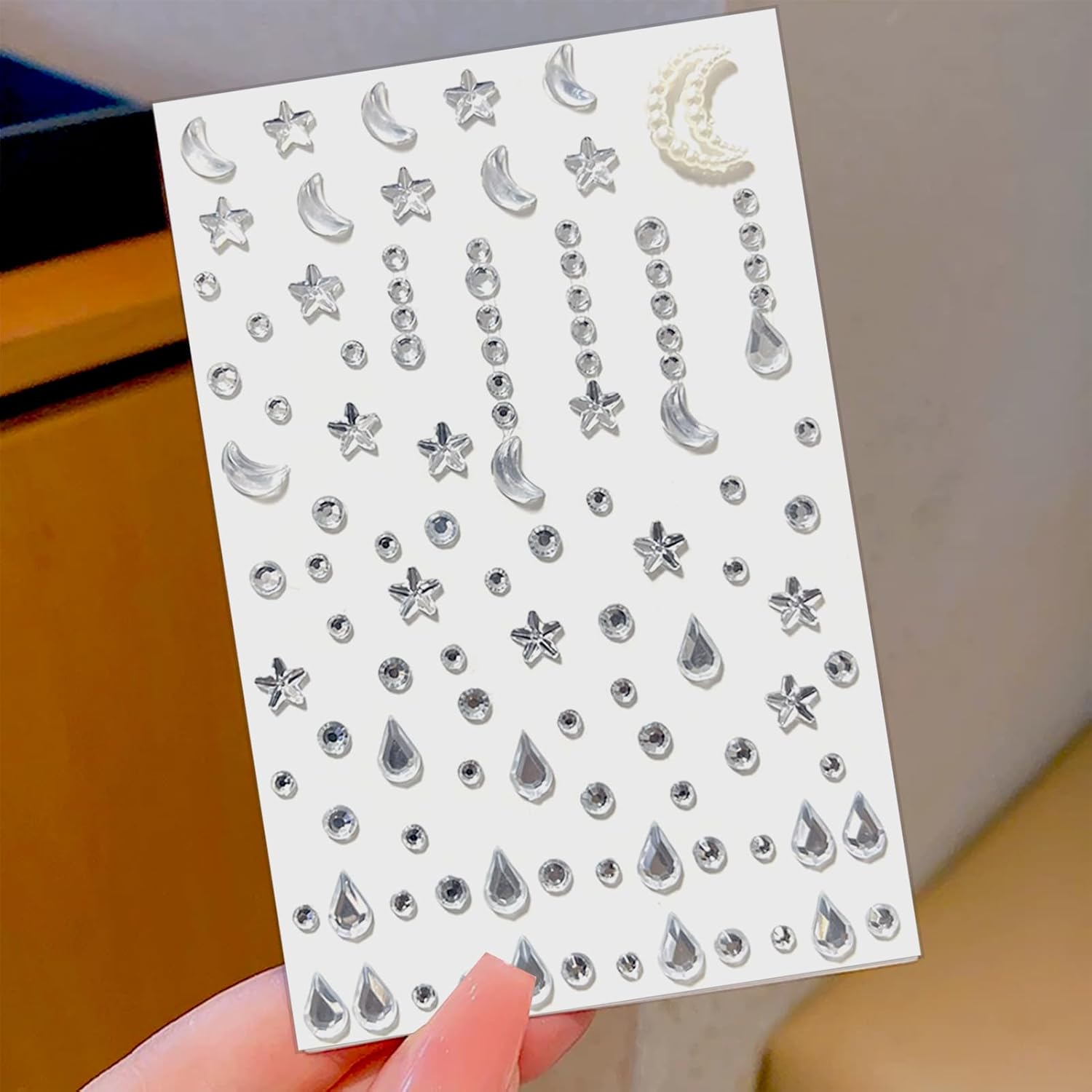 NOOEPC Face Gems - Star Moon Drop Rhinestones for Halloween Makeup 1