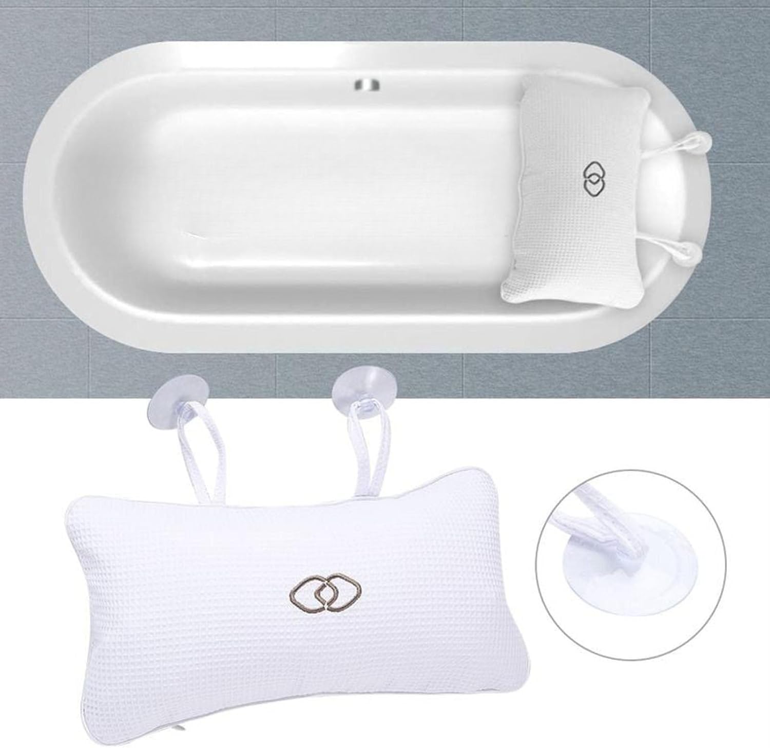 Gooddyiyukey Inflatable Bath Pillows Set for Head and Neck Support
