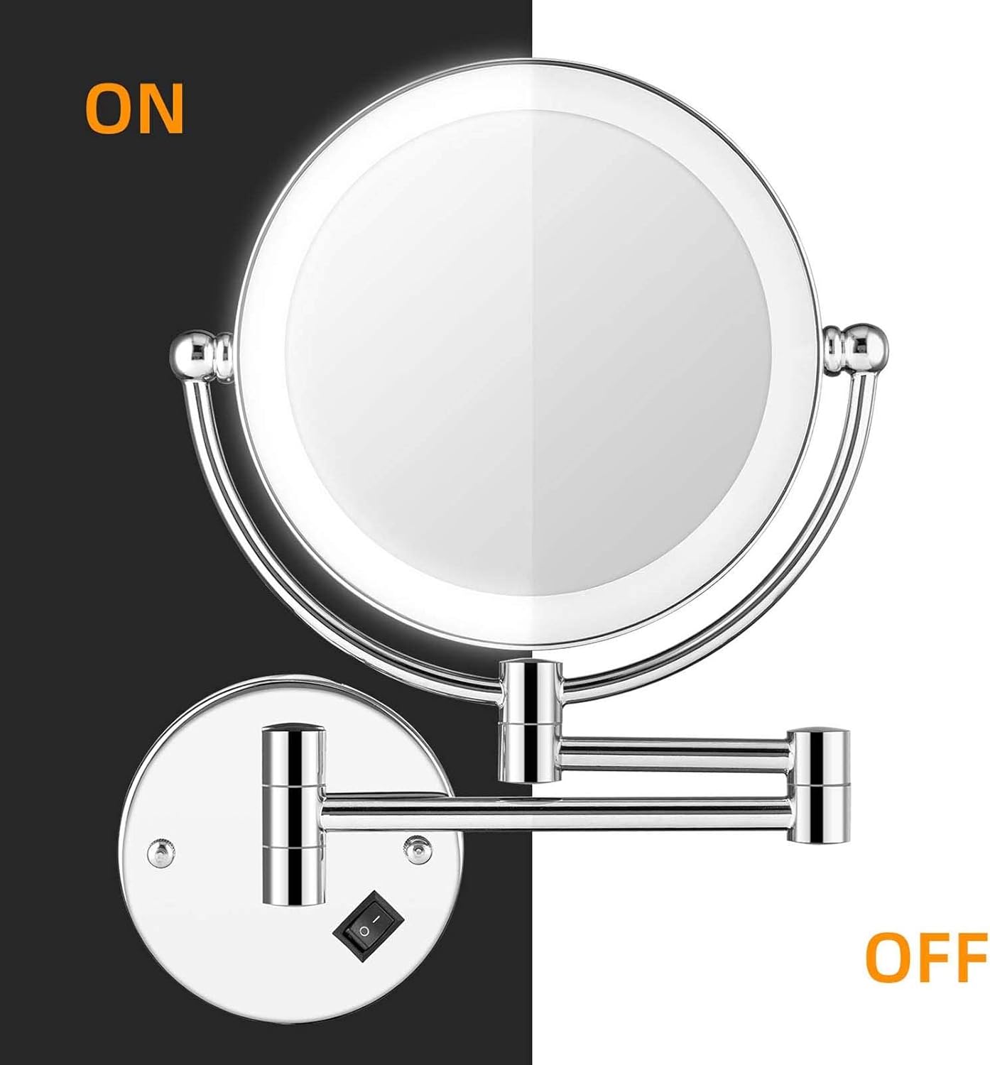DEIHGE Wall-Mounted Makeup Mirror with 3X-10X Magnification
