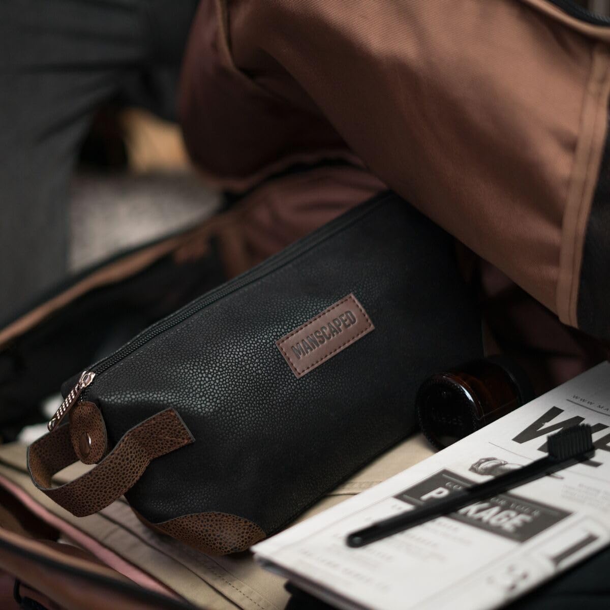 MANSCAPED The Shed Toiletry Bag PU Leather Dopp Kit