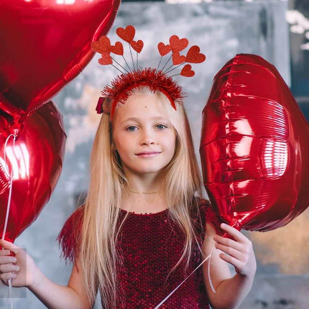 Valentine Heart Glitter Headband for Women Men