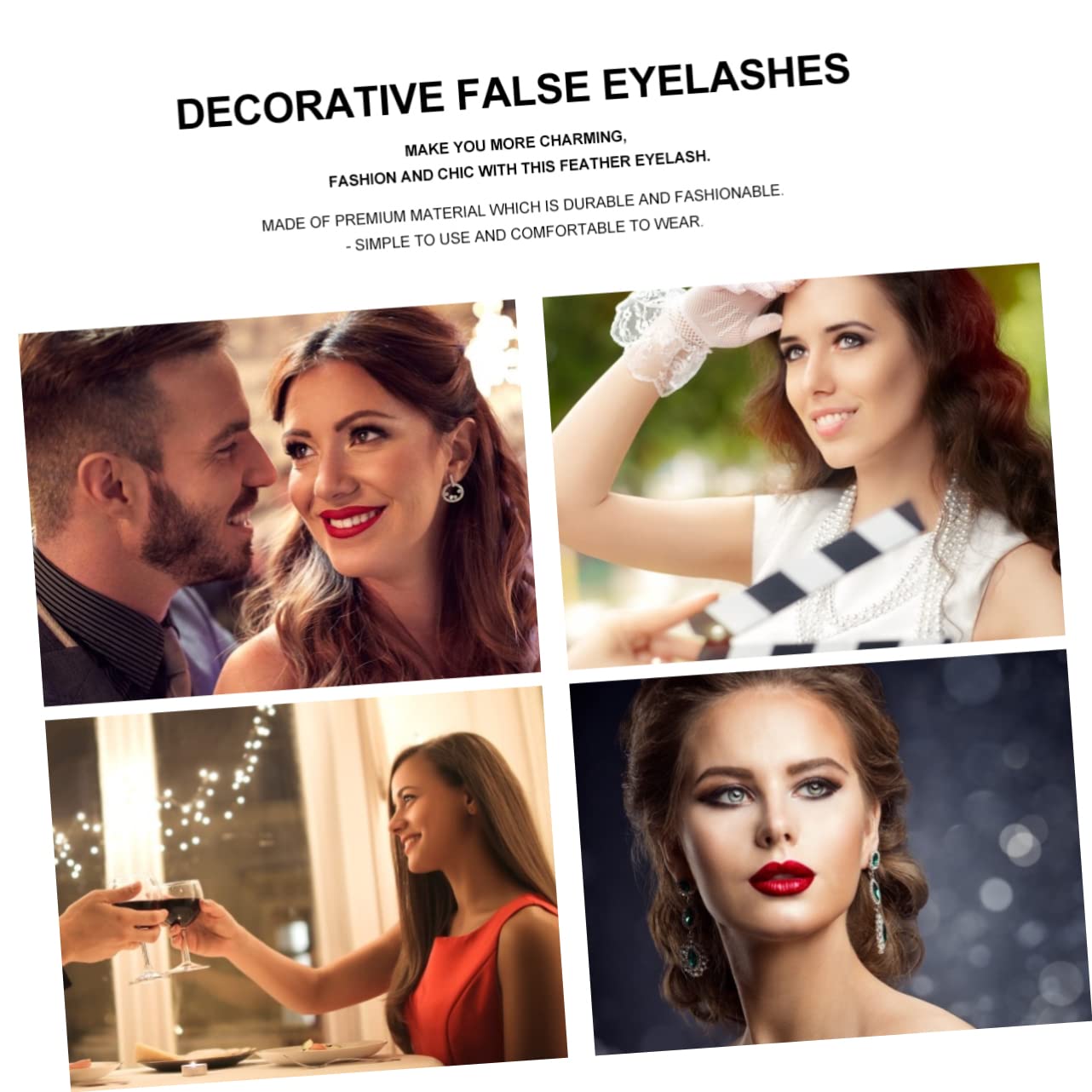 CALLARON 2Pairs Exaggerated Costume False Eyelashes for Halloween Party Makeup