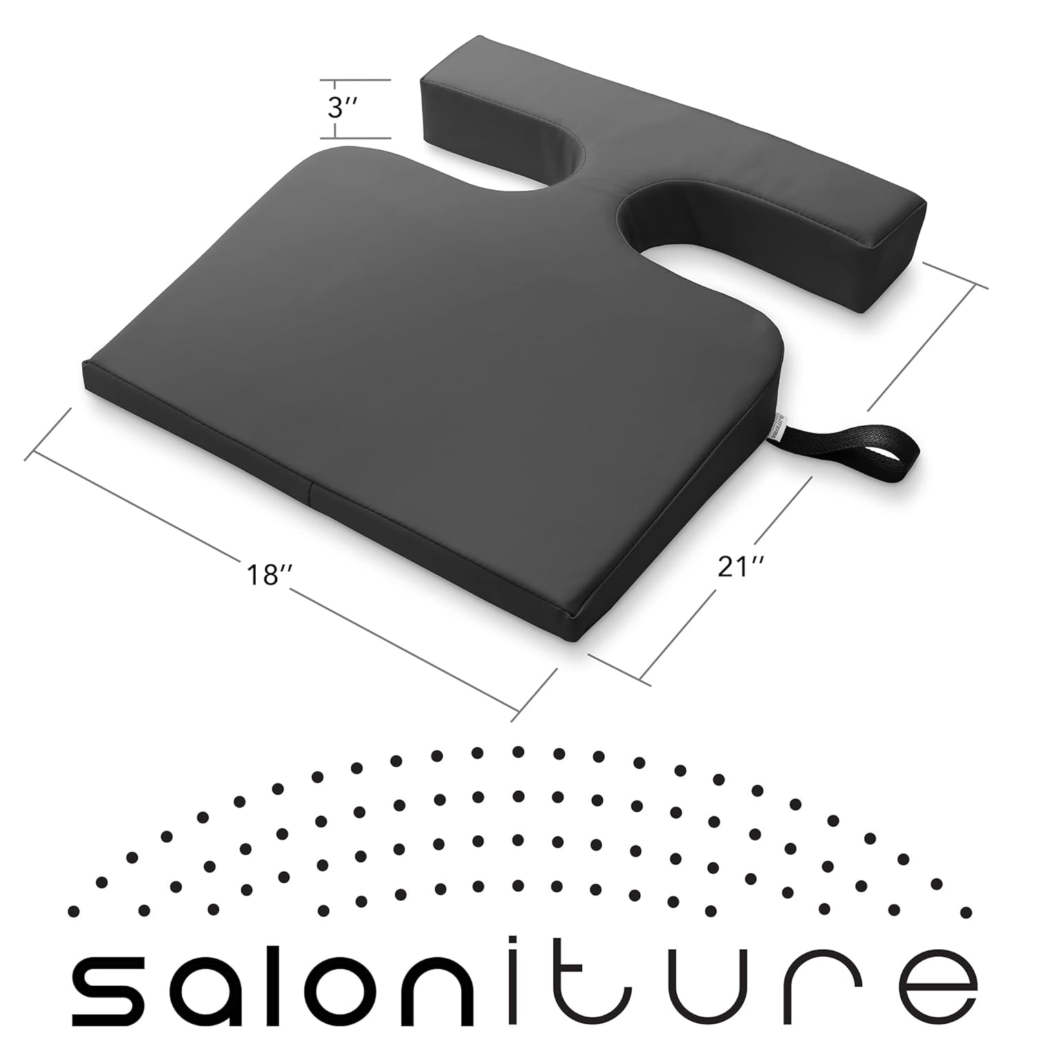 Saloniture Womens Comfort Cushion - Massage Table Wedge Bolster Pillow Black